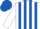 White & royal blue stripes, royal blue cap