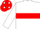 White, red hoop, red armlet, red cap, white spots