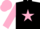 Black, pink star, sleeves and cap