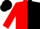 Red, white and black halved cap