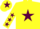 Yellow, Maroon star, Yellow sleeves, Maroon stars, Yellow cap, Maroon star