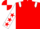 Red, white epaulets, white sleeves, red stars, quartered cap