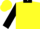 Yellow,black collar & cuffs,'3h' on sleeves & back