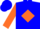 Blue, orange p on orange diamond frame, orange slvs