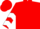 Red, white chevrons on sleeves, white yoke, red cap