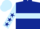 Dark blue, light blue hoop, light blue sleeves, dark blue stars, light blue cap