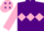 Purple, pink triple diamond and sleeves, pink cap, purple diamonds