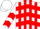 White, red panels, red chevrons