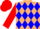 Beige, blue diamonds, red sleeves and red cap