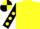 Yellow, black sleeves, yellow spots, quartered cap