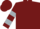 Burgundy, silver 'b', silver bars on sleeves