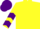 Bright yellow, purple emblem, purple chevrons on sleeves, purple cap