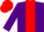 Purple, red stripe, red cap
