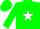 Green, green 'cm' on white star