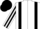 White, black braces, striped sleeves, halved cap