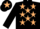 Black, beige stars, black cap, beige star