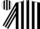 Teal & black, two curving broad white stripes on front & back