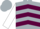 Silver, maroon chevrons, white slvs