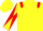 Yellow, red epaulets, diabolo on sleeves