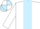 White, light blue stripe, white sleeves, quartered cap