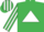 EMERALD GREEN, WHITE triangle, striped sleeves and cap
