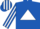 ROYAL BLUE, WHITE triangle, striped sleeves and cap