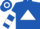 ROYAL BLUE, WHITE triangle, hooped sleeves and cap