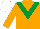 Orange, Emerald Green chevron, White cap