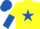 Yellow, Royal Blue star, halved sleeves, Royal Blue cap, White cap