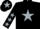Black, silver star, black sleeves, silver stars, black cap, silver star