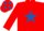 Red, royal blue star, royal blue stars on cap