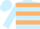 Light blue body, beige hooped, light blue arms, light blue cap