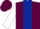 Garnet body, dark blue stripe, white arms, garnet cap