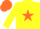 yellow, orange star, orange cap