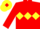 Red, Yellow triple diamond, Yellow cap, Red diamond