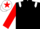 Black body, white epaulettes, red arms, white cap, red star