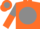 Orange, grey ball, grey and orange halved sleeves