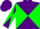 Purple, green diagonal quarters