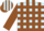 Light blue, brown blocks, brown stripes on slvs