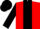 Red, black stripe, black sleeves, black cap