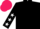 Black body, black arms, white stars, rose cap