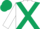 White body, dark green cross belts, white sleeves, dark green cap