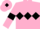 Pink, Black triple diamond, armlets and diamond on cap