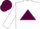 White body, garnet triangle, garnet arms, garnet cap