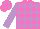 Rose body, mauve diamonds, mauve arms, rose cap, mauve diamonds