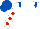 White, Royal Blue epaulets, White sleeves, Red spots, Royal Blue cap