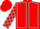 Red body, grey seams, grey arms, red checked, red cap