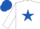 White, Royal Blue star, Royal Blue cap