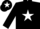 Black, white star, white star on cap