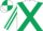 White, dark green cross belts, striped sleeves, quartered cap